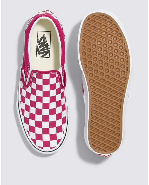 Cherry checkerboard slip on vans sales