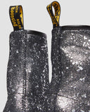 Dr Martens UNISEX 1460 METALLIC SPLATTER SUEDE LACE UP BOOTS (Black Metalic Paint Splatter)
