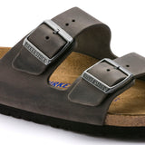 Birkenstock UNISEX Arizona Soft Footbed Oiled Leather (Iron - Wide Fit)