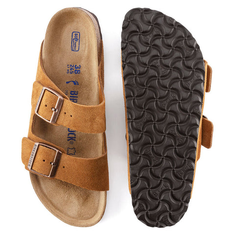 Birkenstock Women's Arizona Soft Footbed Suede Leather (Mink - Regular Fit)