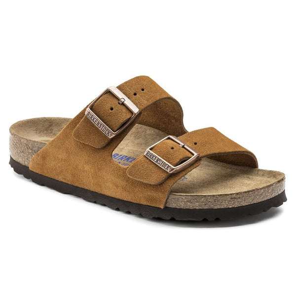 BIRKENSTOCK Women's Arizona Soft Footbed Suede Leather (Mink - Narrow Fit)