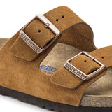 BIRKENSTOCK Women's Arizona Soft Footbed Suede Leather (Mink - Narrow Fit)