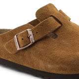 Birkenstock Women's Boston Soft Footbed Suede Leather (Mink - Narrow Fit)