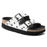 Birkenstock Women's Arizona Platform Birko-Flor (White Black Dots)