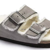 BIRKENSTOCK UNISEX Arizona Shearling Suede Leather (Stone Coin - Narrow Fit)