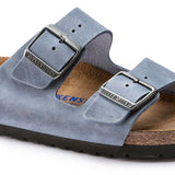BIRKENSTOCK Women's Arizona Soft Footbed Oiled Leather (Dusty Blue - Narrow Fit)