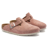 Birkenstock Women's Boston Soft Footbed Suede Leather (Pink Clay - Narrow Fit)