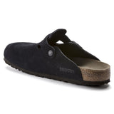 BIRKENSTOCK Women's Boston Soft Footbed Suede Leather (Midnight Blue - Narrow Fit)