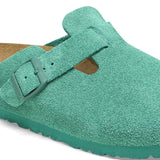 BIRKENSTOCK Women's Boston Suede Leather (Digital Green - Narrow Fit)