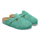 BIRKENSTOCK Women's Boston Suede Leather (Digital Green - Narrow Fit)