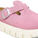 Birkenstock Women's Boston Chunky Suede Leather (Candy Pink)