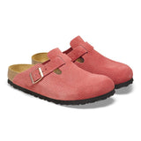 BIRKENSTOCK Women's Boston Suede Embossed (Sienna Red - Narrow Fit)