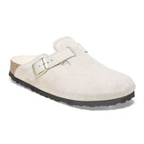 BIRKENSTOCK Women's Boston Shearling Suede Leather (Antique White - Narrow Fit)