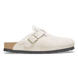 BIRKENSTOCK Women's Boston Shearling Suede Leather (Antique White - Narrow Fit)