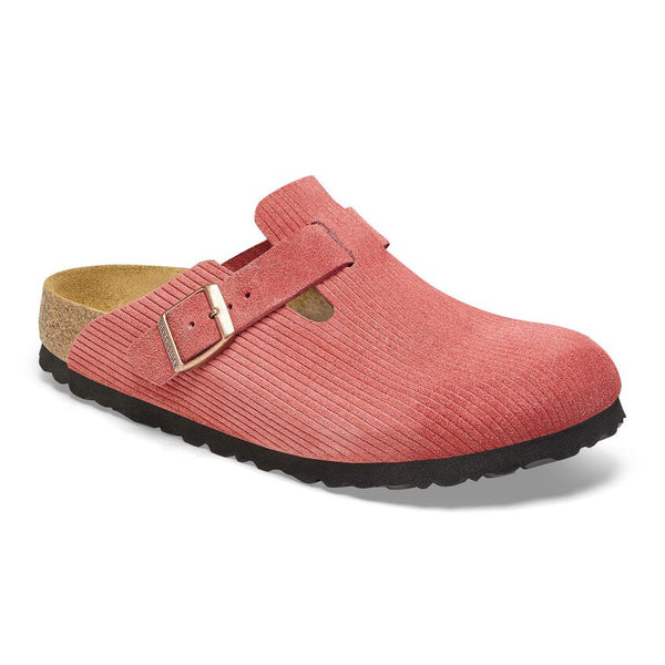 BIRKENSTOCK Women's Boston Suede Embossed (Sienna Red - Narrow Fit)