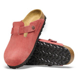 BIRKENSTOCK Women's Boston Suede Embossed (Sienna Red - Narrow Fit)