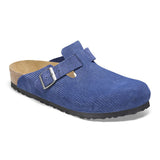 BIRKENSTOCK Women's Boston Suede Embossed (Indigo Blue - Narrow Fit)