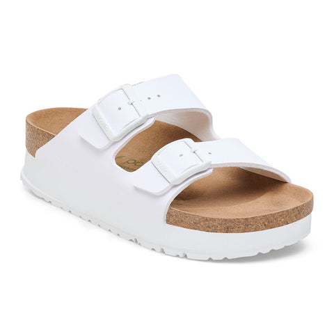 Birkenstock Women's Arizona Flex Platform Birko-Flor (White - Regular fit)