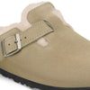 Birkenstock Women's Boston Shearling  Suede Leather (Taupe - Narrow Fit)