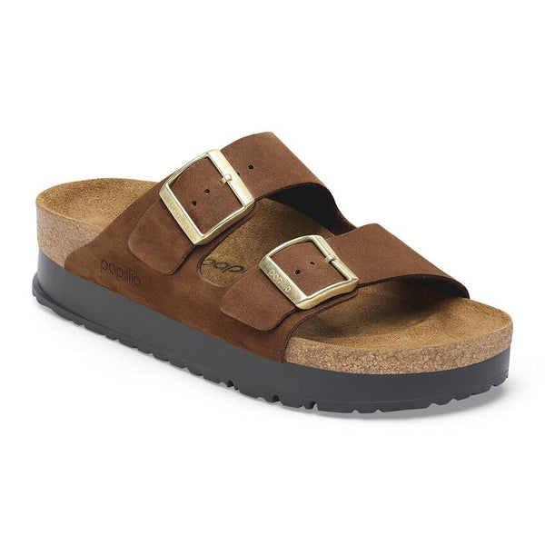 BIRKENSTOCK Women's Arizona Flex Platform Nubuck Leather (Dark Tea)