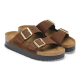 BIRKENSTOCK Women's Arizona Flex Platform Nubuck Leather (Dark Tea)