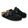 Birkenstock UNISEX Boston Braided Suede Leather (Black - Narrow Fit)