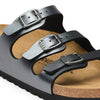 BIRKENSTOCK UNISEX Florida Birko-Flor (Metallic Black - Regular Fit)