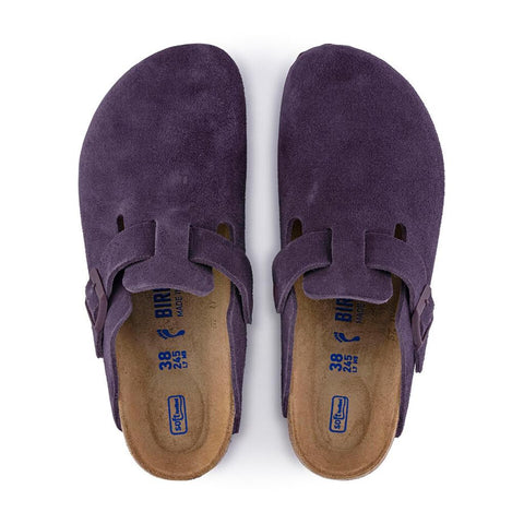 BIRKENSTOCK Women's Boston Soft Footbed Suede ( Blackberry Wine - Narrow Fit)