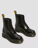Doc Martens Women's 1460 DISTRESSED PATENT LEATHER BOOTS (BLACK DISTRESSED PATENT)