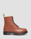 Doc Martens Women's 1460 SERENA FAUX FUR-LINED LEATHER BOOTS (TAN FARRIER)