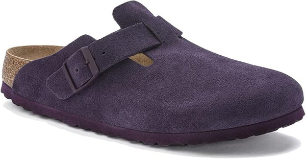 BIRKENSTOCK Women's Boston Soft Footbed Suede ( Blackberry Wine - Narrow Fit)