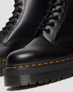101 Smooth Leather Platform Ankle Boots, Black