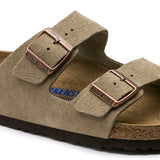 Birkenstock UNISEX Arizona Soft Footbed Suede Leather (Taupe - Narrow Fit)