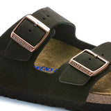 Birkenstock Women's Arizona Soft Footbed Suede Leather (Mocha - Regular fit)