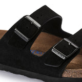 Birkenstock Women's Arizona Soft Footbed Suede Leather (Black - Regular fit)