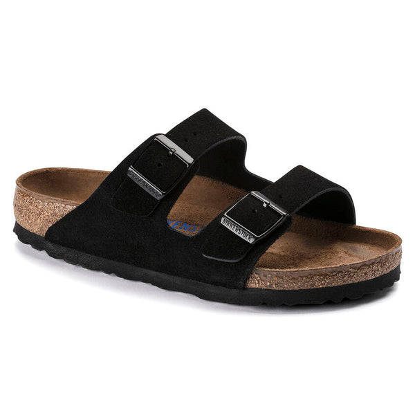 Birkenstock UNISEX Arizona Soft Footbed Suede Leather (Black)