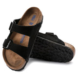 Birkenstock Women's Arizona Soft Footbed Suede Leather (Black - Regular fit)