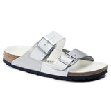 Birkenstock Arizona Women's Split Birko Flor (White Silver - Narrow Fit)