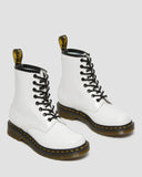 Dr. Martens Women's 1460 PATENT LEATHER LACE UP BOOTS (White Lucido + Patent Lamper)