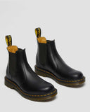 Dr. Martens 2976 UNISEX YELLOW STITCH SMOOTH LEATHER CHELSEA BOOTS (Black)